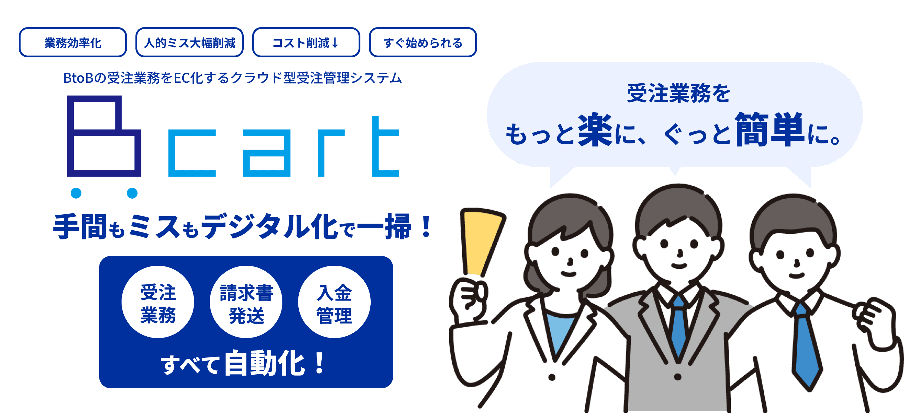 BtoBの受注業務をEC化するクラウド型受注管理システム Bcart