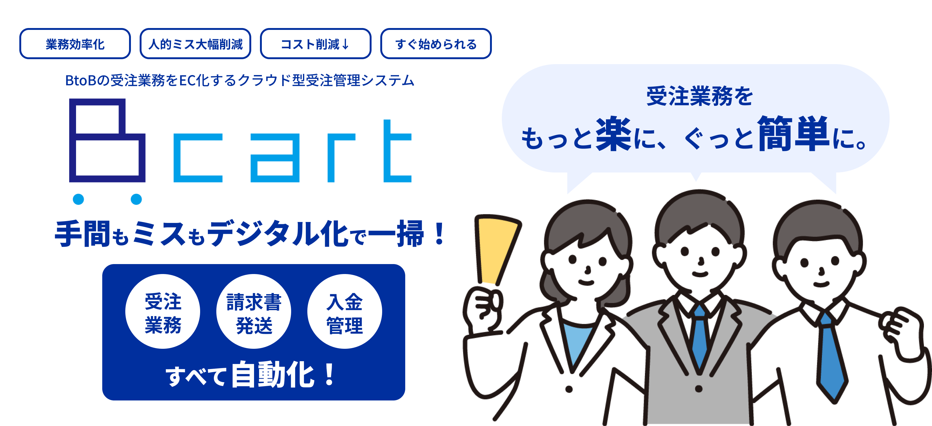 BtoBの受注業務をEC化するクラウド型受注管理システム Bcart